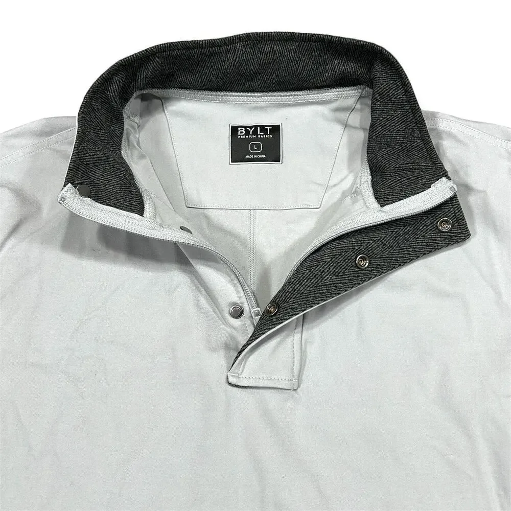 BYLT Elite Fairway Pullover Mens Large Gray Drop Cut Golf Premium Basic Jacket - Picture 5 of 9